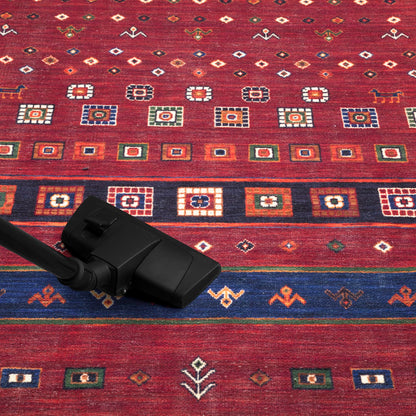Keen Home Design 5x7 Rug - Machine Washable Area Rug with Non-Slip Backing, Ideal for Living Room, Dining Room, Bedroom - Vintage, Easy Clean, Durable, Low Pile Rug - (5' x 7')