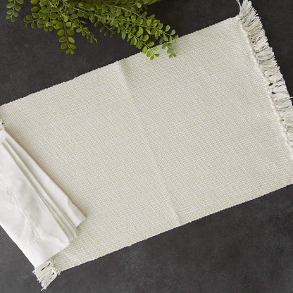 DII Variegated Tabletop Collection, Placemat Set, 13x19, Off-White, 6 Piece