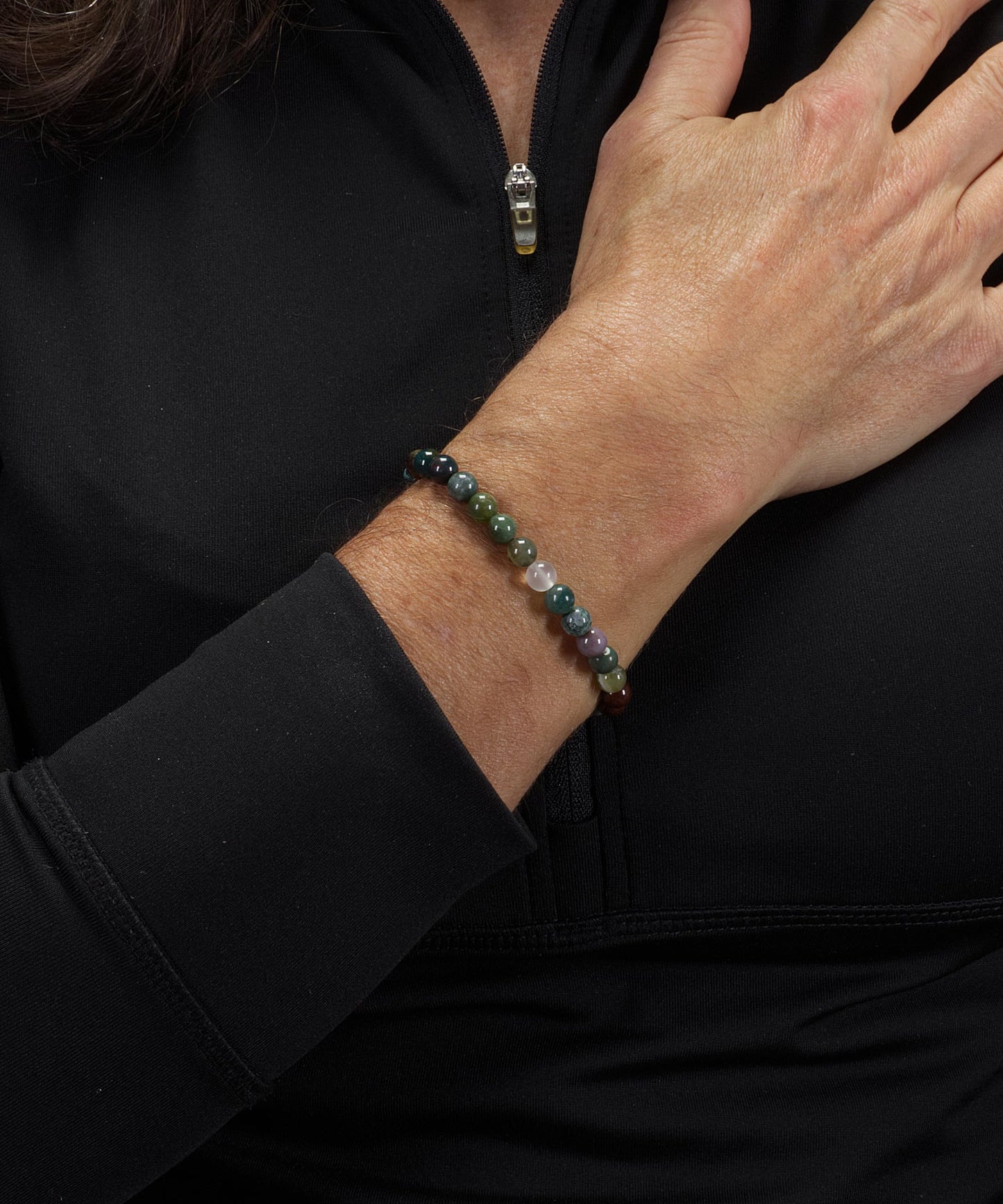 Cherry Tree Collection - Small, Medium, Large Sizes - Gemstone Beaded Bracelets For Women and Men - 6mm Round Beads (Indian Agate - Medium)