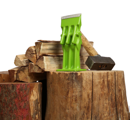 SPEED FORCE Firewood Kindling Log Wood Splitter – No Axe! Wedge Point Splits Firewood, 3 Inch Green with Safety Cover