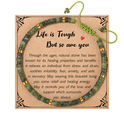 JoycuFF Bracelets for Women, Inspirational Gifts Bracelets for Women, Natural Stone Healing Bracelet, Get Well Gifts for Women Mom Daughter Wife Friend