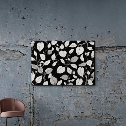 Canvas Print Scandinavian Folk Art Black and Beige Abstract Botanical Wall Art for Scandinavian Home Decor Decor Canvas, Decor