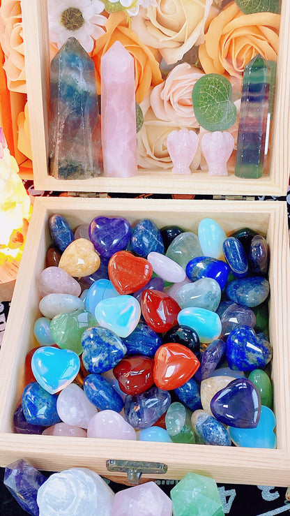 10 PCS Heart Clear Crystal Thicken Love Hearts Shaped Healing Crystals Natural Stones Palm Real Gemstones Set Reiki Energy Balancing Carved Palm Worry Stone Meditation Bulk Love Gift