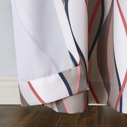 No. 918 Intersect 2-Pack Ogee Print Semi-Sheer Grommet Curtain Panel Pair