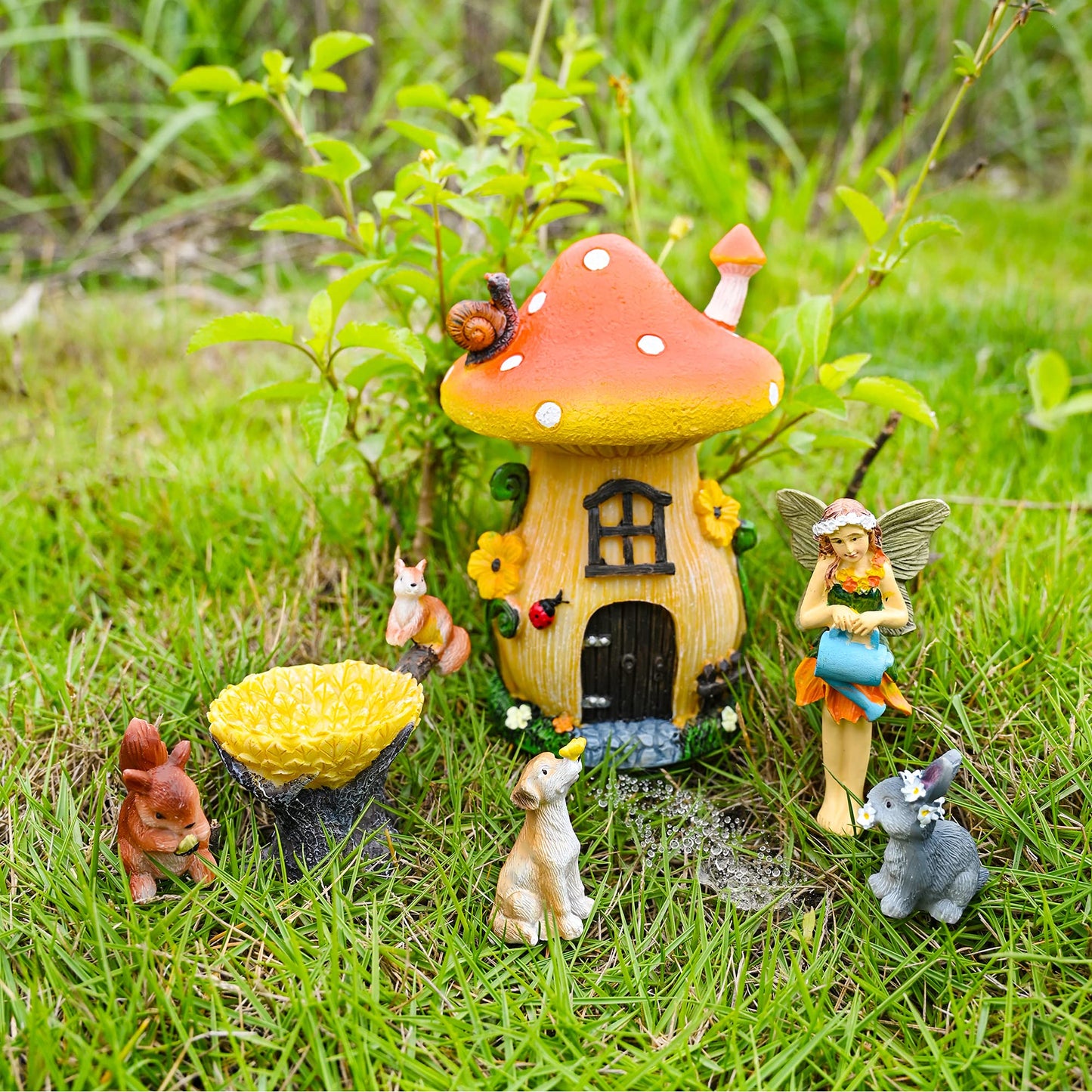 Sparkle Race Fairy Garden Accessories Kit with Miniature Figurines, Fairy Village Kit for Kids, Gnomes Garden Decorations, Outdoor & Indoor Ornaments