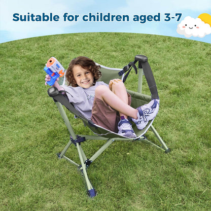 Chloraeon Kids Hammock Chair,Adjustable Kids Camping Chair,Folding Chair with Stand,Portable Hammock Chair for Camping, Travelling and Patio,Green,Supports 135 LBS