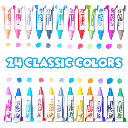 Tub Works® Smooth™ Bath Crayons Bath Toy, 24 Pack | Nontoxic, Washable Bath Crayons for Toddlers & Kids | Unique Formula Draws Smoothly & Vividly on Wet & Dry Tub Walls | Hexagon Grip Bathtub Crayons