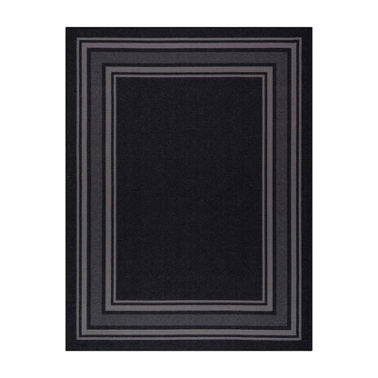 Luul Home Modern Bordered Non Slip Indoor Rugs for Living Room 3x5 Area Rugs for Kitchen, Rug for Bedroom, and Hallway, Stain Resistant Easy Cleaning Non Shedding Black 3 x 5
