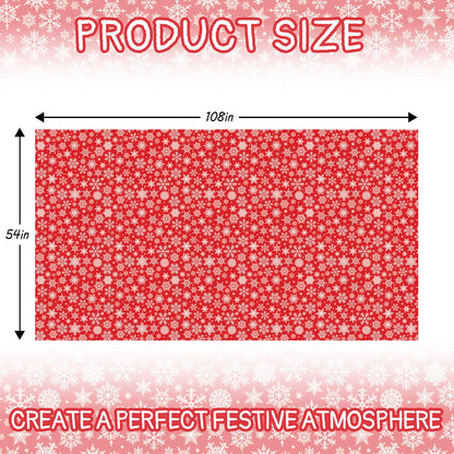 CXPSINC 4 Pack Disposable Snowflake Plastic Tablecloth - Christmas Table Cover for Party Decoration Supplies - 54 x 108 Inches Christmas Tablecloth (Red Snowflake)