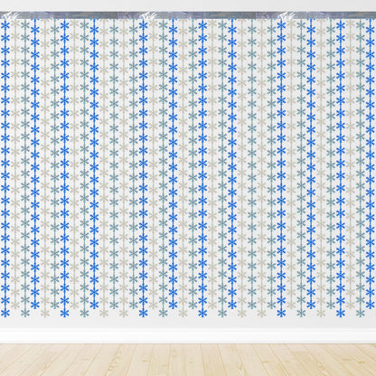 KatchOn, Blue Snowflake Fringe Curtain - Pack of 3 | Snowflake Tinsel Backdrop for Christmas Decorations Indoor | Christmas Foil Fringe Curtains | Snowflake Curtain for Snowflake Decorations