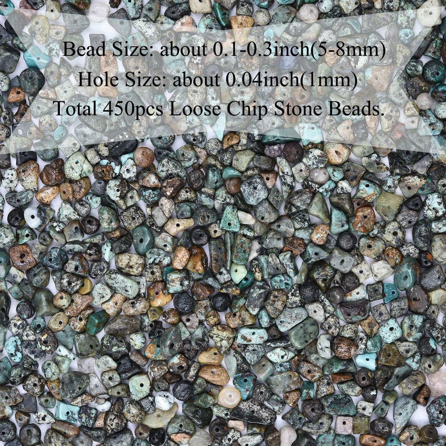 Natural Chip Stone Beads 450pcs African Turquoise Chips 5-8mm Genuine Real Irregular Healing Crystal Rocks Hole Drilled DIY Loose Gemstone Beads for Jewelry Making Bracelet Earrings Necklace Crafting