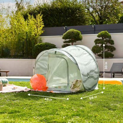Babymoov Moov & Protect Anti-UV Cooling Beach Tent for Babies with Integrated Mosquito Net, Portable, Green Lagoon (Summer 2025 Edition)