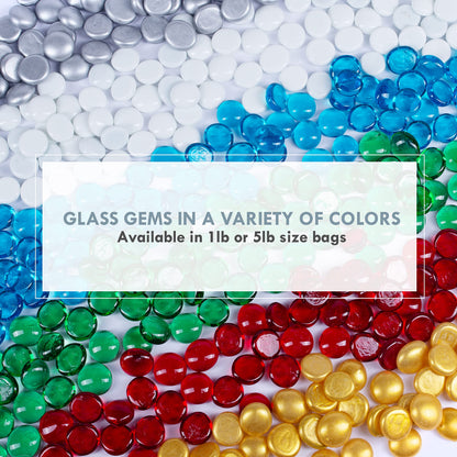 Galashield Flat Glass Marbles for Vases Red Glass Gems Beads Pebbles Vase Filler (1 LB, Approx. 105 PCS)