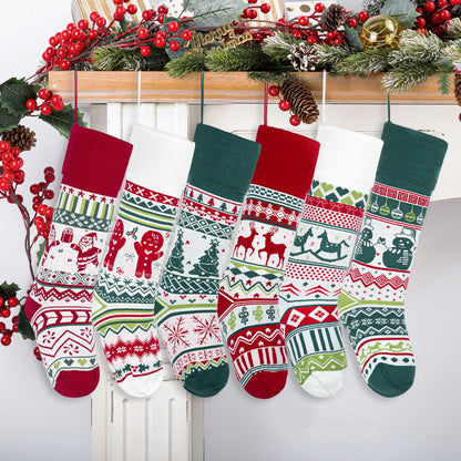 Relosy Christmas Stockings - 18'' Large Knitted Xmas Stocking for Kids,Family Stocking,Gifts & Decorations for Fireplace Christmas Holiday Party