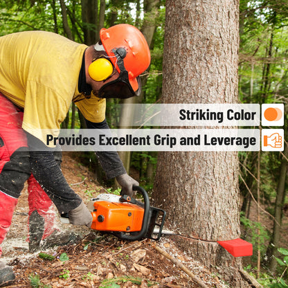 UNCO- Tree Felling Wedges with Spikes, 6 pcs, 5.5", 8" & 10", Orange Wedges with Storage Bag, Splitting Wedge, Plastic Wedges for Tree Cutting, Logging Tools and Equipment, Chainsaw Wedges for Trees