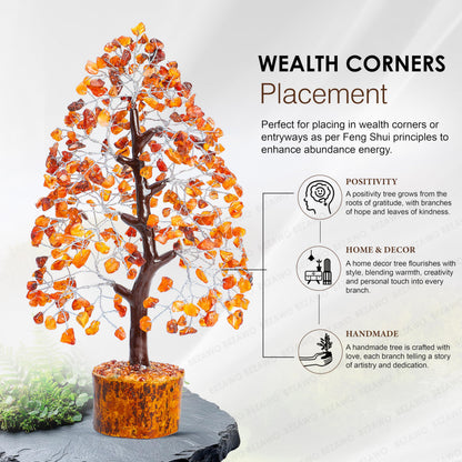 Crocon® Carnelian Crystals Tree, Birthday Gifts for Women, House Warming Gifts New Home Decor, Healing Crystals Spiritual Present, Mom Birthday Gift Her, Orange Decor, Gemstones Money Tree Positivity