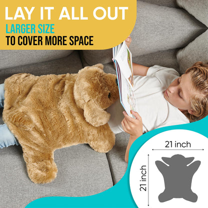 FRIENDLY CUDDLE Weighted Lap Blanket for Kids & Adults – Kids Weighted Blanket – ASD, Sensory Processing Weighted Stuffed Animals Dog Toy – Microwavable Weighted Lap Pad for Kids, 5 Lbs.