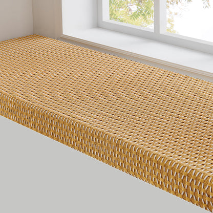 Custom Window Bench Seat Cushion Heavy Wicker Weaving Texture Customized Bay Window Sill Seating Foam Cushions for Indoor Furniture, Mudroom Entryway, Reading Kitchen Breakfast Nook, Non Slip Bottom