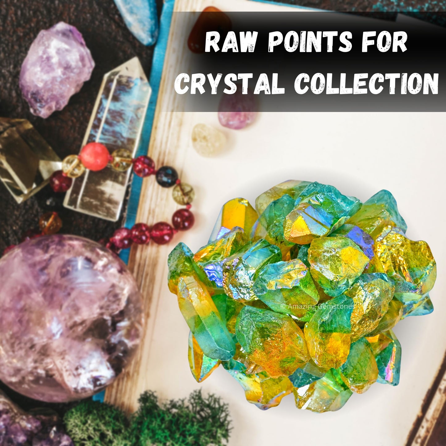 Amazing Gemstone Yellow Aqua Aura Quartz Raw Crystals Point and Healing Stones, Natural Rocks for Meditation and DIY Raw Stones and Crystals (1 lb)