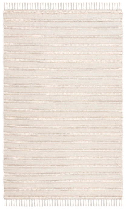 SAFAVIEH Kilim Collection Area Rug - 6' x 9', Natural & Ivory, Handmade Boho Stripe Fringe Jute & Wool, Ideal for High Traffic Areas in Living Room, Bedroom (KLM442A)