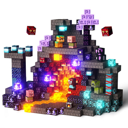 GobiDex Light-Up Magnetic Building Blocks Playset, STEM Sensory Travel Toys for Kids, Creative Pretend Play Montessori Gifts for Boys Girls