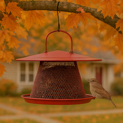 Perky-Pet Durable Wild Bird Feeder - 2.5 lb Seed Capacity - Feed up to 15 Birds at Once - Red, C00322 - Hanging Wild Bird Feeder for Outdoor Decor