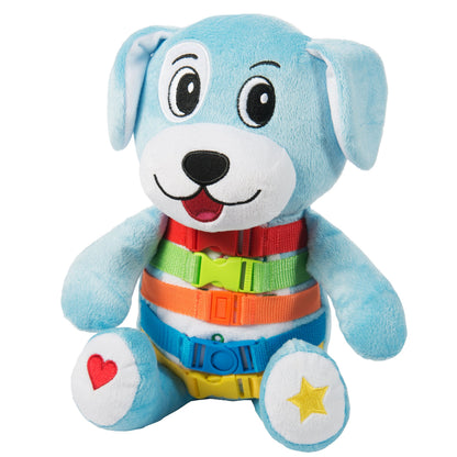 Buckle Toys Barkley Dog - Plush Animal Learning Toy - Develop Fine Motor Skills - Counting and Color Recognition Stuffed Animal - Perfect Travel Toddlers Essentials