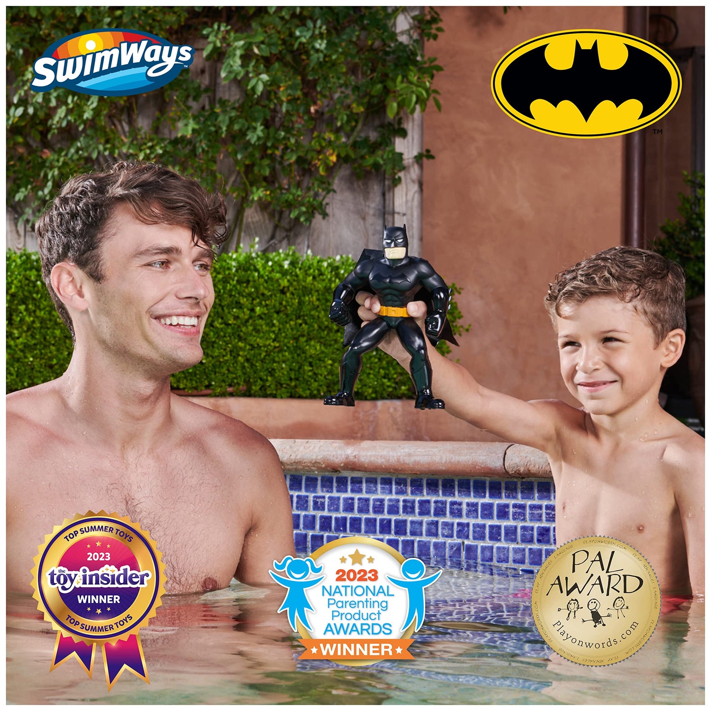 SwimWays DC Batman Floatin' Figures, Swimming Pool Accessories & Kids Pool Toys, Batman Party Supplies & Water Toys for Kids Aged 3 & Up