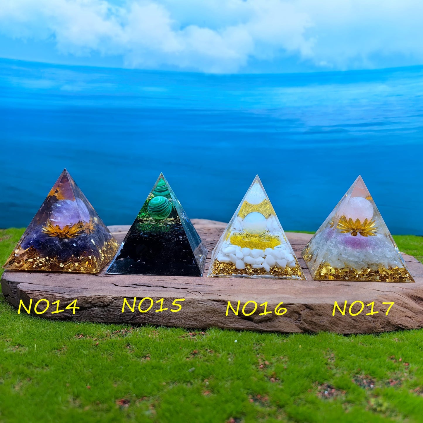 Healing Crystals Orgone Pyramid for Positive Energy, Stress Reduction, and Attracting Wealth and Luck Reduce Stress and Promote Healing with this Crystal Pyramid Home Decor (NO1,6cm)