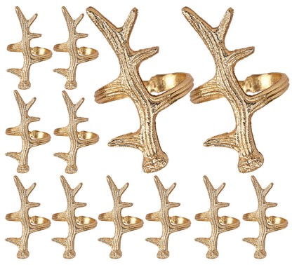 Modern Metal Napkin Rings Set of 12 - Napkin Rings Holder for Dinning Table Parties Dining Table, Weddings, and Special Events - Elegant Table Décor for Home & Restaurants (Gold) - CLEENTABLE