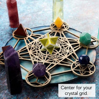 Amazing Gemstone Vesuvianite Merkaba Crystal - 1 Inches Metaphysical Merkaba Star for Meditation - Energetic Tetrahedron Crystal and Healing Stones and Healing (20-25mm)