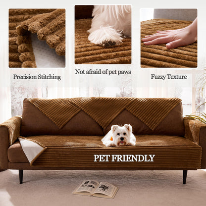 Meider 100% Waterproof Couch Arm Covers 2pcs, Fuzzy Chair Arm Covers Thick Soft Recliner Chair Armrest Protectors, Non-Slip Couch Armrest Cover Pet mats for Sofa (Coconut, 22" x 22" 2 Pack)