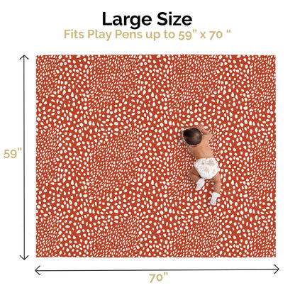 JumpOff Jo Foldable Foam Play Mat – Large Waterproof Baby & Toddler Activity Floor Mat, Double-Sided 70 x 59 Inch Play Surface - Boho Hearts