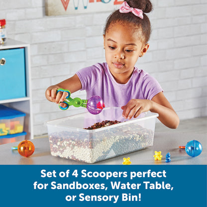 Learning Resources Handy Scoopers - Sensory Bin Sand Toys, Fine Motor, Montessori Kids, Plastic Tweezers, Homeschool Preschool Supplies, Gifts for Boys and Girls