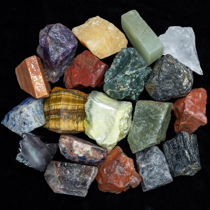 Mixed Raw Stones and Crystals, Rough Gemstones and Crystals Bulk, Tumbling Bulk, Jewelry Making, Polishing, Cabbing, Lapidary, Fountain Rocks, Decoration, Wire Wrapping, Reiki Healing 1 lb