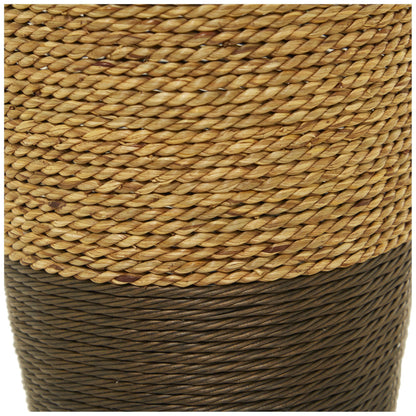 Deco 79 Seagrass Handmade Decorative Vase Tall Woven Floor Centerpiece Vase, Vase for Home Decoration 10" x 10" x 28", Brown
