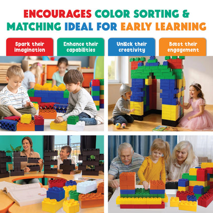 BiggoBlocks Large Building Blocks for Kids Ages 3-8 – 336 Piece Mega Set – Indoor & Outdoor STEM Toy for Boys & Girls