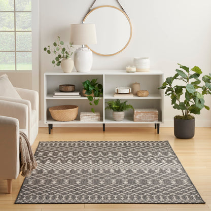 Nourison Home Positano Charcoal 5' x 7' Area Rug - Easy Clean, Non Shedding, Bed Room, Living Room, Dining Room, Kitchen (5' x 7')