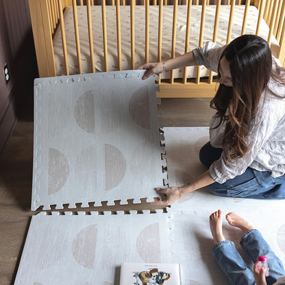Little Landings Baby Play Mat for Floor - Aura Oat (4x6ft) - Premium EVA Foam Play Mat for Babies & Toddlers (Ages 0-5+) Non-Toxic Playmat for Tummy Time, Crawling & Playroom - Stylish & Comfortable