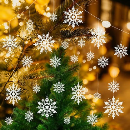 Snowflake Decorations 24 Pcs Snowflake Ornaments for Tree Snowflakes Christmas Tree Decorations for Christmas Embellishments and Winter Party DIY Craft Decoration