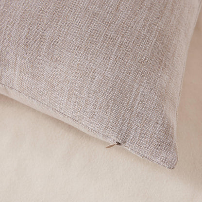 ZeeMart Rustic Cotton Linen Throw Pillow Covers Set of 2, 18x18 Inch Taupe, Farmhouse Style Decorative Couch Pillow Cases Beige Cushion Covers for Sofa Bed Living Room Home Decor