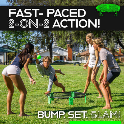 GoSports Slammo Game Set (Includes 3 Balls, Carrying Case and Rules) - Outdoor Lawn, Beach & Tailgating Roundnet Game
