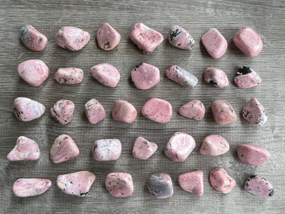 WHOLESALE Rhodonite Tumbled Stones, Polished Rhodonite Gemstone, Rhodonite Polished Rocks (Rhodonite, 0.25 Pound)