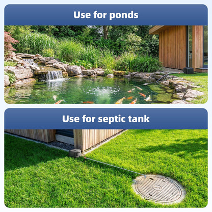 Biling Pond Aerator, Ultra Quiet 43dB 635GPH Pond Air Pump, IP55 Waterproof Septic Aerator for Outdoor Ponds, Koi Ponds, Water Gardens and Septic Tank BL-40