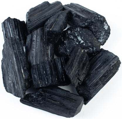 Crocon® 1LB Black Tourmaline Rough Bulk Rocks Natural Stone Spiritual Gifts Raw Gemstone Crystals and Stones Tumbling Cabbing Polishing Gem Mining Chakra Balancing Reiki Healing Home Office Décor