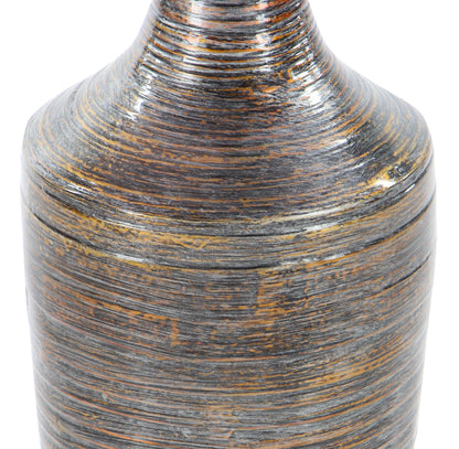 Deco 79 Bamboo Wood Decorative Vase Tall Floor Centerpiece Vase with Lacquer, Vase for Home Decoration 8" x 8" x 23", Dark Brown