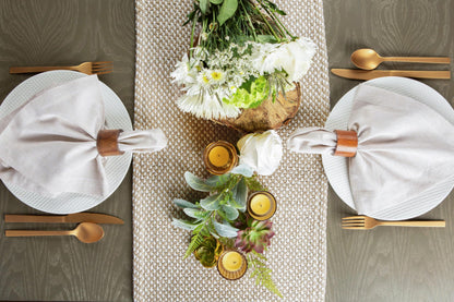 DII Woven Basics Collection 100% Cotton Knit Table Runner, 15x72, Stone
