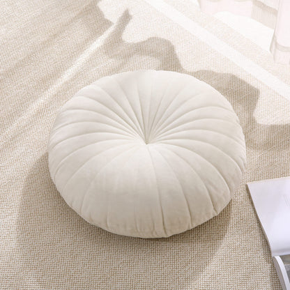 STRWARD Floor Pillow Meditation Cushion Round Large Floor Pillows Seating for Adults, Velvet Thick Floor Cushions for Yoga Living Room Balcony Outdoor Tatami（Beige）