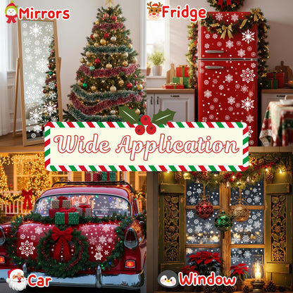 Snowflake Window Clings Stickers | 456Pcs Snowflake Clings Window Decal Christmas Decorations Christmas Stickers Winter Xmas Decorations Indoor Outdoor Glass Accesories Decor Supplies
