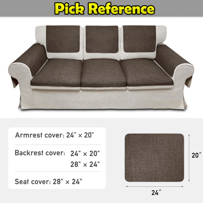 Couch Arm Covers, Waterproof Armrest Cover for Sofa, Armchair, Loveseat, Non-Slip Recliner Arm Cover, Sofa Arm Covers, Headrest Covers, Arm Chair Covers Set of 2 (Brown, 24"×20")